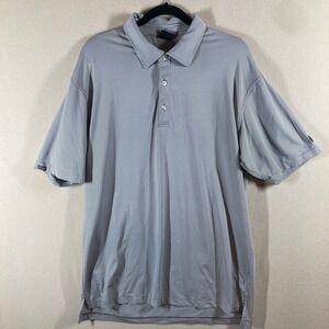 Dunning Golf Men's Striped Polo Sz XL White Grey Short Sleeve Preppy Resortwear